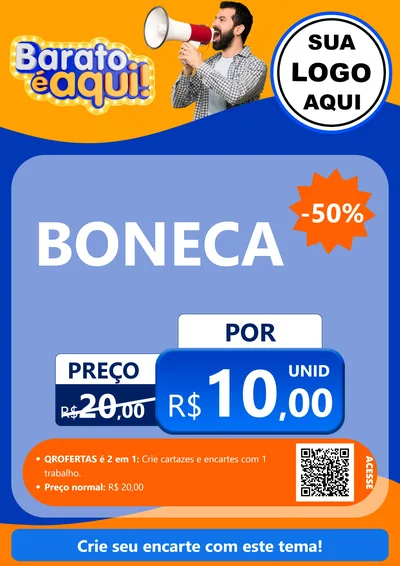 Modelo de Cartaz para Cartaz A4 Vertical com o tema Barato é aqui para Brinquedos