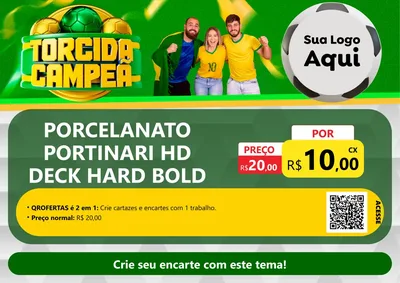Modelo de Cartaz para Cartaz A4 Horizontal com o tema Torcida Campeã - Copa para Pisos e revestimentos