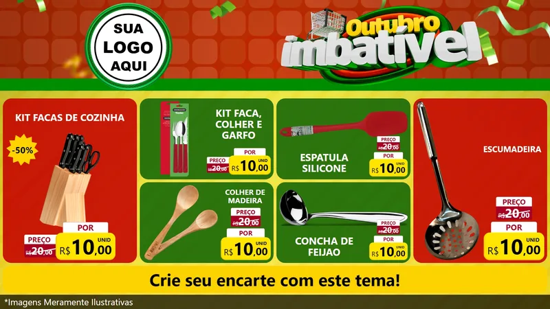 Modelo de TV para TV Horizontal com o tema Outubro Imbatível para Utilidades Domésticas