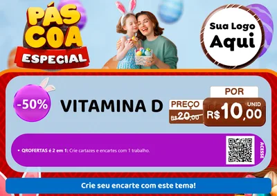 Modelo de Cartaz para Cartaz A4 Horizontal com o tema Páscoa Especial para Farmácia