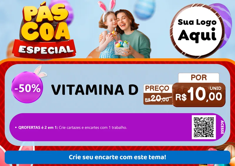 Modelo de Cartaz para Cartaz A4 Horizontal com o tema Páscoa Especial para Farmácia
