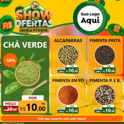 Modelo de Rede Social para Feed Facebook com o tema Show de Ofertas Imbatíveis para Produtos Naturais