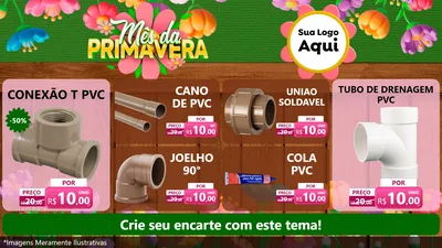 Modelo de TV para TV Horizontal com o tema Mês da Primavera para Tubos e conexões