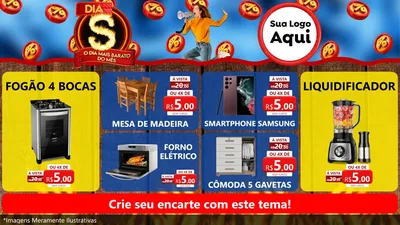 Modelo de TV para TV Horizontal com o tema Dia S - O Dia Mais Barato Do Mês para Móveis e Eletro