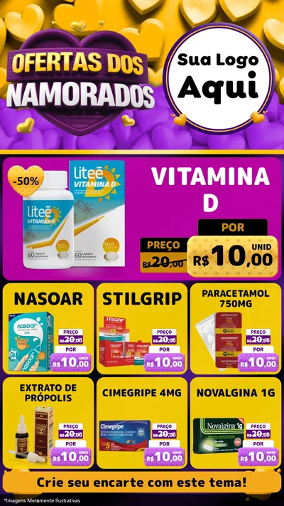 Modelo de Rede Social para Stories com o tema Oferta Dos Namorados para Farmácia