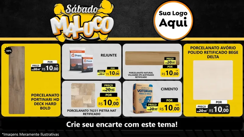 Modelo de TV para TV Horizontal com o tema Sábado Maluco para Pisos e revestimentos