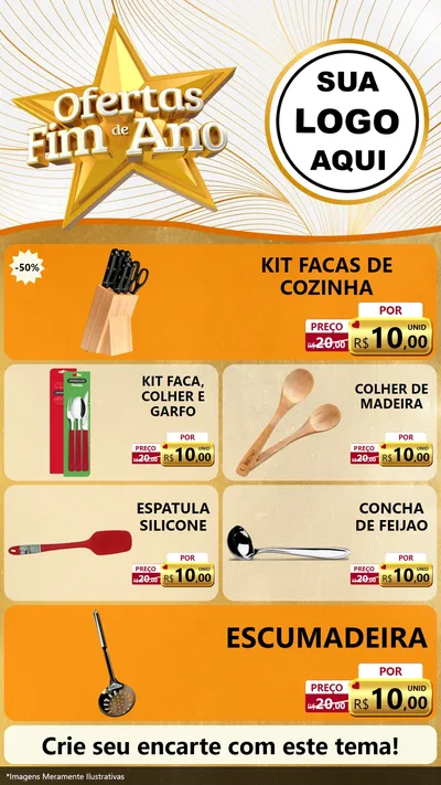 Modelo de TV para TV Vertical com o tema Ofertas Fim de Ano para Utilidades Domésticas