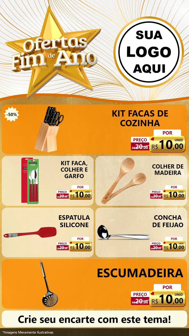 Modelo de TV para TV Vertical com o tema Ofertas Fim de Ano para Utilidades Domésticas