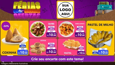 Modelo de TV para TV Horizontal com o tema Férias com Grandes Ofertas para Salgadaria