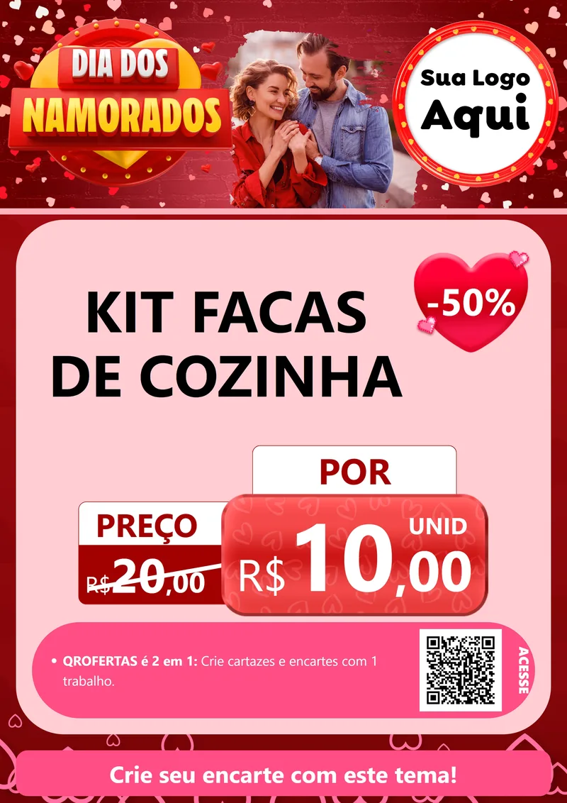 Modelo de Cartaz para Cartaz A4 Vertical com o tema Dia Dos Namorados para Utilidades Domésticas