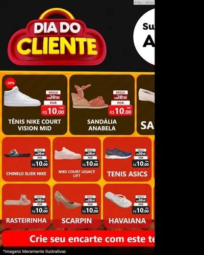Modelo de Rede Social para Feed Instagram com o tema Dia do Cliente para Calçados