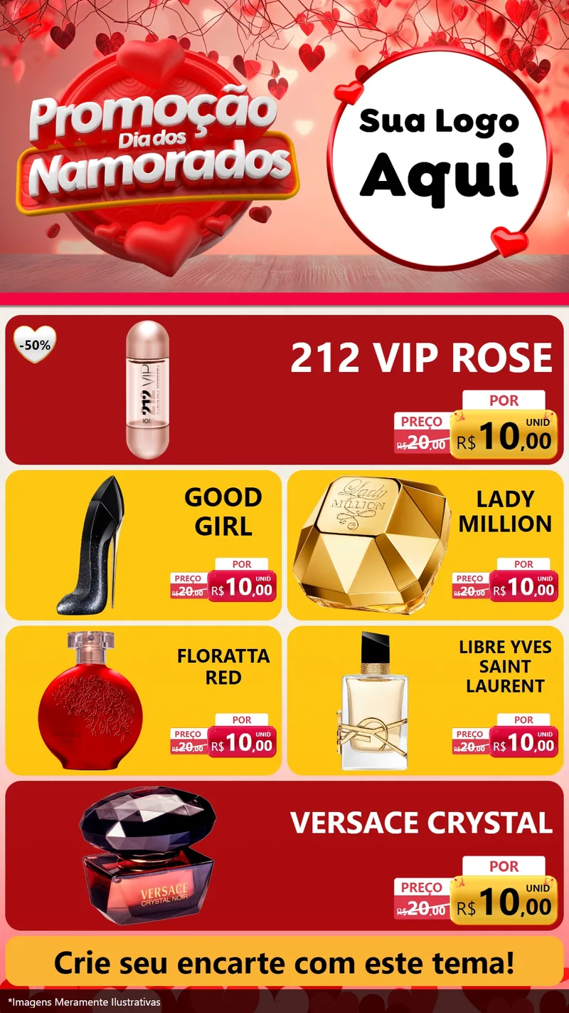 Modelo de TV para TV Vertical com o tema Promoção Dia dos Namorados para Perfumes
