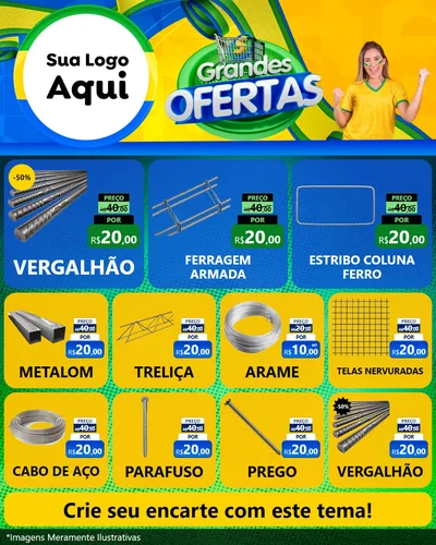 Modelo de Rede Social para Feed Instagram com o tema Grandes Ofertas para Ferragens