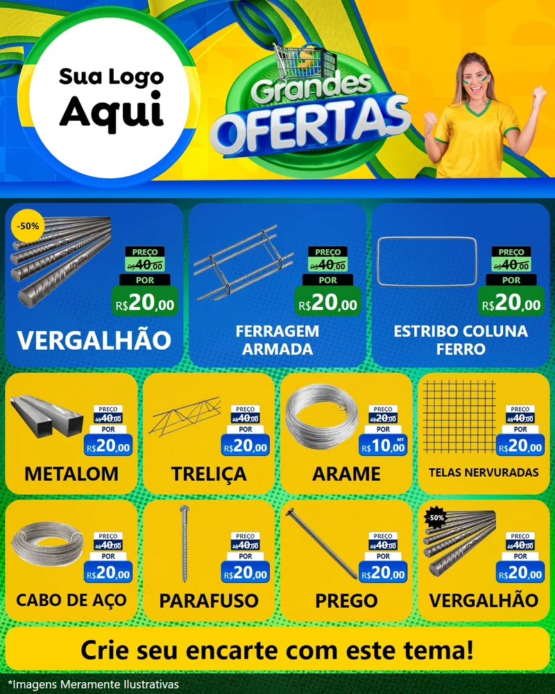 Modelo de Rede Social para Feed Instagram com o tema Grandes Ofertas para Ferragens