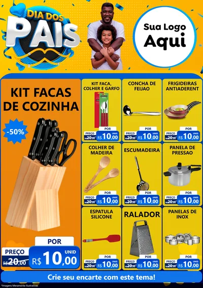 Modelo de Encarte para Encarte A4 Vertical com o tema Dia dos Pais para Utilidades Domésticas