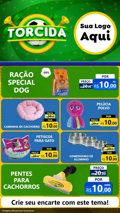 Modelo de TV para TV Vertical com o tema Torcida para Pet Shop