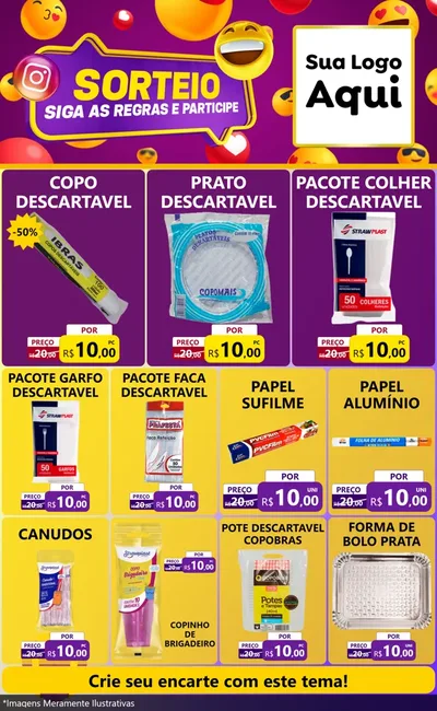 Modelo de Encarte para Encarte Grande com o tema Sorteio para Embalagens