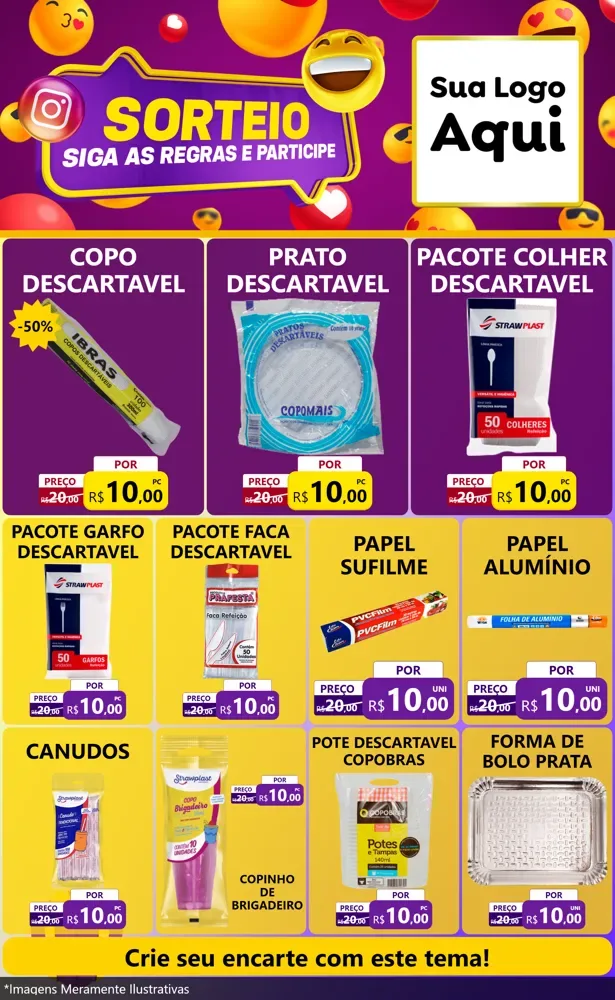Modelo de Encarte para Encarte Grande com o tema Sorteio para Embalagens