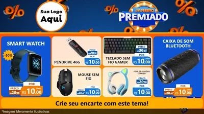 Modelo de TV para TV Horizontal com o tema Janeiro Premiado para Informática