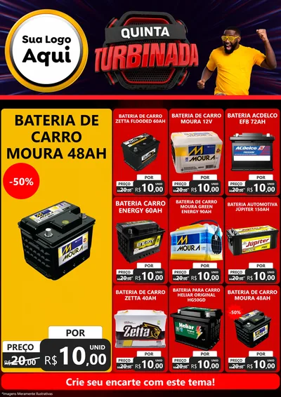 Modelo de Encarte para Encarte A4 Vertical com o tema Quinta Turbinada para Baterias Elétricas
