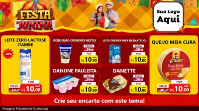 Modelo de TV para TV Horizontal com o tema Festa Junina para Frios e Laticínios