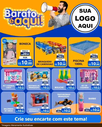 Modelo de Rede Social para Feed Instagram com o tema Barato é aqui para Brinquedos