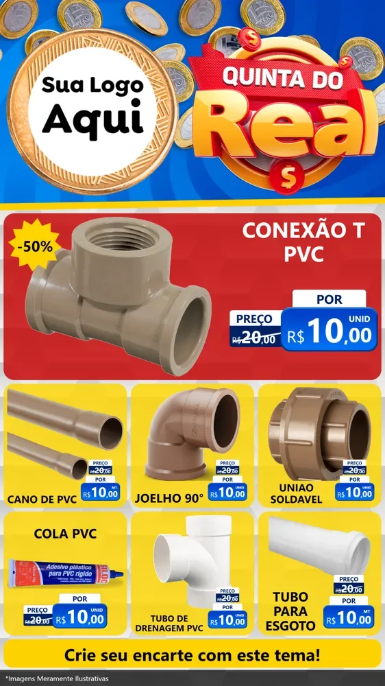 Modelo de Rede Social para Stories com o tema Quinta do Real para Tubos e conexões