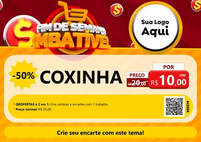 Modelo de Cartaz para Cartaz A4 Horizontal com o tema Fim de Semana Imbatível para Salgadaria