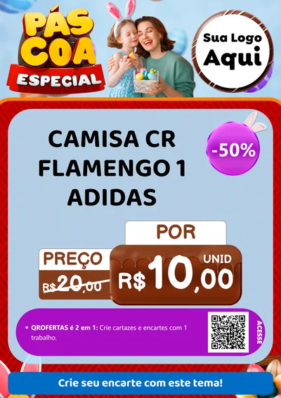 Modelo de Cartaz para Cartaz A4 Vertical com o tema Páscoa Especial para Roupas e acessórios