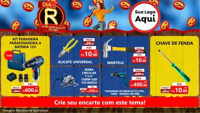 Modelo de TV para TV Horizontal com o tema Dia R - O Dia Mais Barato Do Mês para Maquinas e Ferramentas