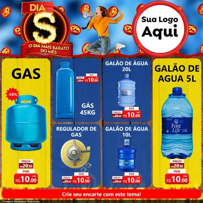 Modelo de Rede Social para Feed Facebook com o tema Dia S - O Dia Mais Barato Do Mês para Água e gás