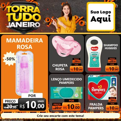 Modelo de Rede Social para Feed Facebook com o tema Torra Tudo Janeiro para Bebês