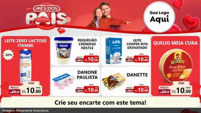 Modelo de TV para TV Horizontal com o tema Mês dos Pais para Frios e Laticínios