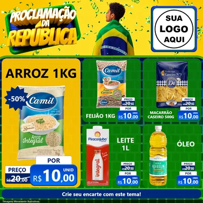 Modelo de Rede Social para Feed Facebook com o tema Proclamação da República para Supermercado
