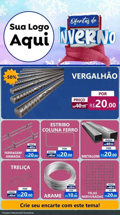 Modelo de Rede Social para Stories com o tema Ofertas de Inverno para Ferragens