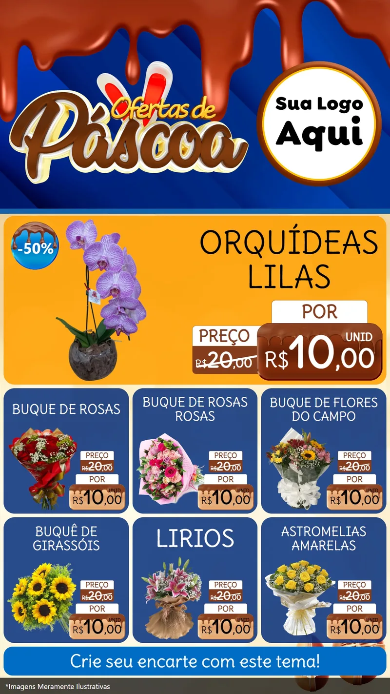 Modelo de Rede Social para Stories com o tema Ofertas de Páscoa para Floricultura e jardim