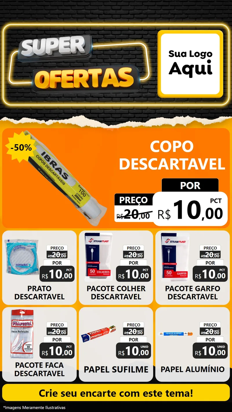 Modelo de Rede Social para Stories com o tema Super Ofertas para Embalagens