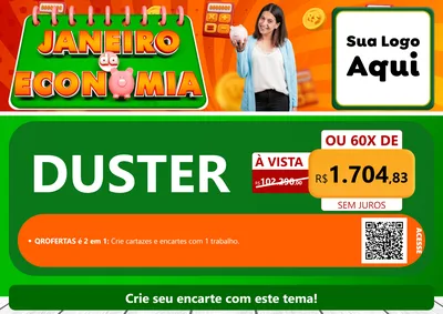 Modelo de Cartaz para Cartaz A4 Horizontal com o tema Janeiro da Economia para Concessionaria de Carros