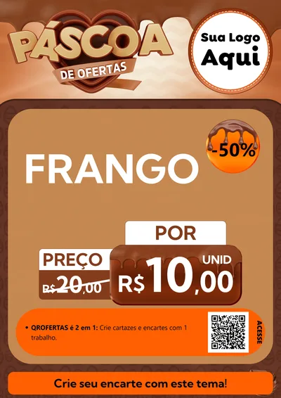 Modelo de Cartaz para Cartaz A4 Vertical com o tema Páscoa de Ofertas para Assados