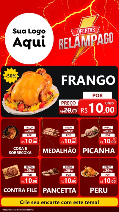 Modelo de Rede Social para Stories com o tema Ofertas Relâmpago para Assados