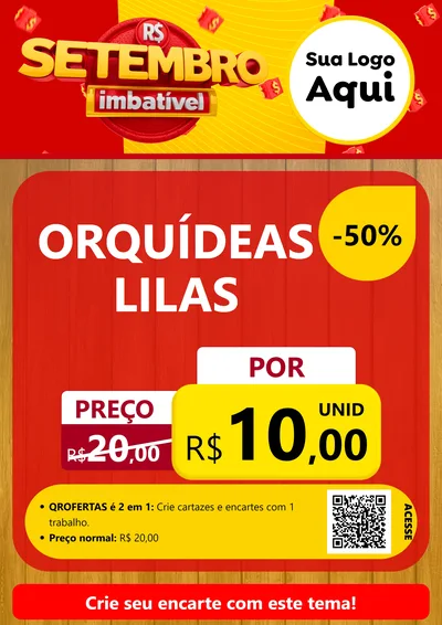 Modelo de Cartaz para Cartaz A4 Vertical com o tema Setembro Imbatível para Floricultura e jardim