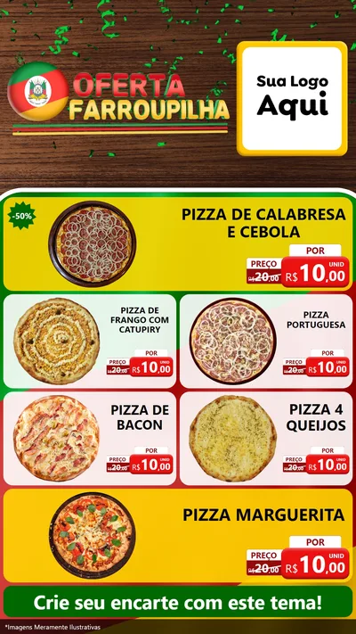Modelo de TV para TV Vertical com o tema Oferta Farroupilha para Pizzaria