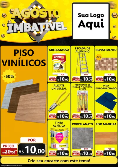 Modelo de Encarte para Encarte A4 Vertical com o tema Agosto Imbatível para Material para Construção