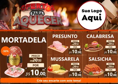 Modelo de Encarte para Encarte A4 Horizontal com o tema Ofertas Para Aquecer para Frios e Laticínios
