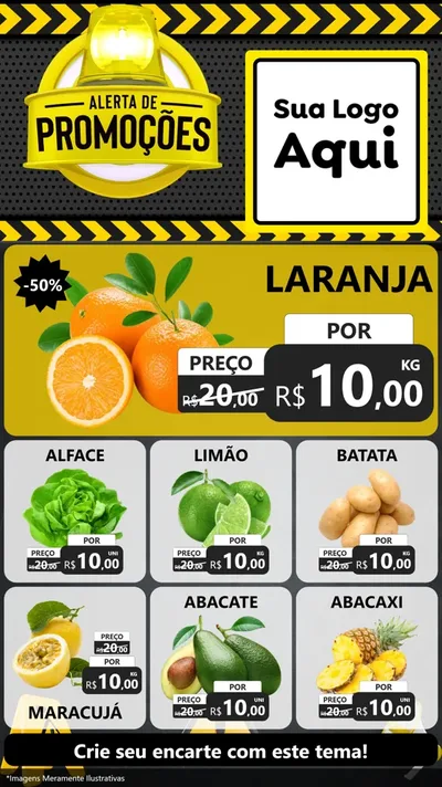 Modelo de Rede Social para Stories com o tema Alerta de Promoções para Hortifrúti