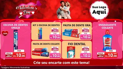 Modelo de TV para TV Horizontal com o tema Valentine's Day para Higiene Pessoal