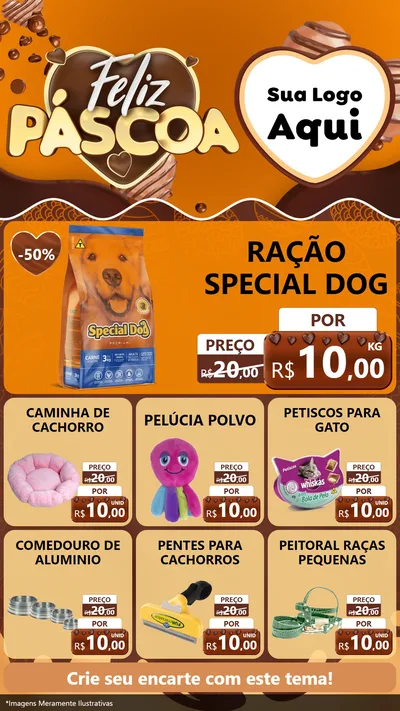 Modelo de Rede Social para Stories com o tema Feliz Páscoa para Pet Shop