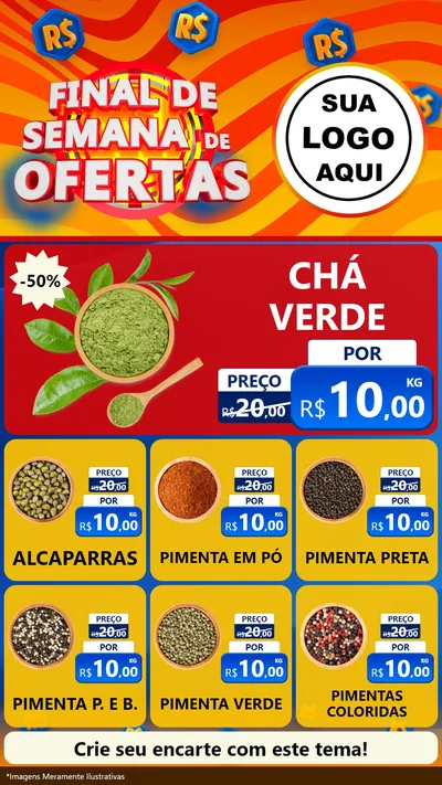 Modelo de Rede Social para Stories com o tema Final de Semana de Ofertas para Produtos Naturais