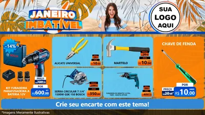 Modelo de TV para TV Horizontal com o tema Janeiro Imbatível para Maquinas e Ferramentas