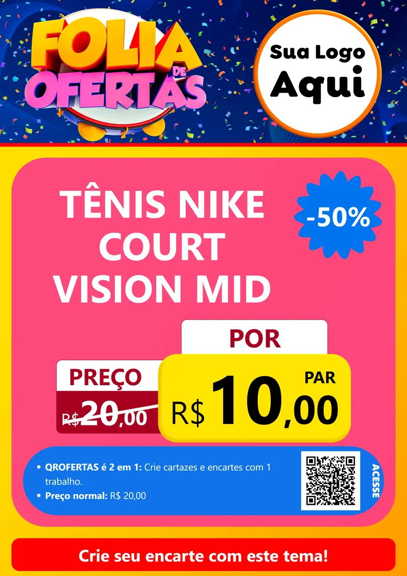 Modelo de Cartaz para Cartaz A4 Vertical com o tema Folia de Ofertas para Calçados